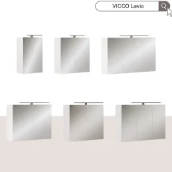 Badspiegelschrank Lavio Weiß 70 x 60 cm mit LED-Beleuchtung Vicco