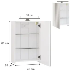 Badspiegelschrank Lavio Weiß 40 x 60 cm mit LED-Beleuchtung Vicco
