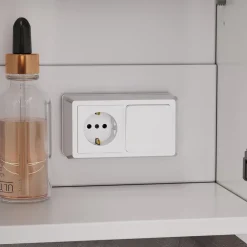 Badspiegelschrank Lavio Weiß 90 x 60 cm mit LED-Beleuchtung Vicco