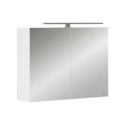Badspiegelschrank Lavio Weiß 80 x 60 cm mit LED-Beleuchtung Vicco