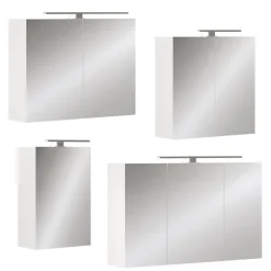 Badspiegelschrank Lavio Weiß 80 x 60 cm mit LED-Beleuchtung Vicco