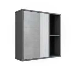Badspiegelschrank Leano Anthrazit/Bergeiche 60 x 60 cm Vicco