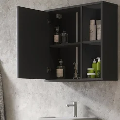 Badspiegelschrank Leano Anthrazit/Bergeiche 60 x 60 cm Vicco