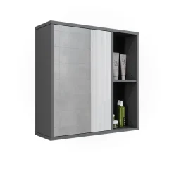 Badspiegelschrank Leano Anthrazit/Bergeiche 60 x 60 cm Vicco