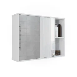 Badspiegelschrank Leano Weiß 80 x 60 cm Vicco