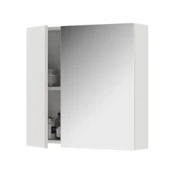 Badspiegelschrank Leopold Weiß 60 x 59.2 cm Mit Regalböden und 1 Spiegeltür Vicco