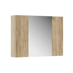 Badspiegelschrank Leopold Goldkraft Eiche 80 x 59.2 cm mit Regalen Vicco