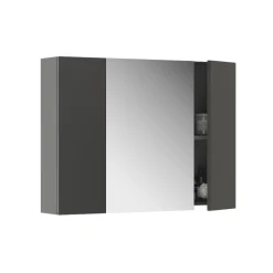 Badspiegelschrank Leopold Anthrazit 80 x 59.2 cm mit Regalen Vicco