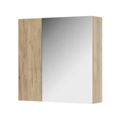 Badspiegelschrank Leopold Goldkraft Eiche 60 x 59.2 cm Mit Regalböden und 1 Spiegeltür Vicco