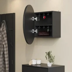 Badspiegelschrank Loki Anthrazit 50 x 50 cm mit 2 Fächern Vicco