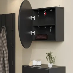 Badspiegelschrank Loki Anthrazit 60 x 60 cm mit 2 Fächern Vicco