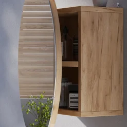 Badspiegelschrank Loki Goldkraft Eiche 50 x 50 cm mit 2 Fächern Vicco