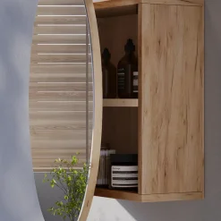 Badspiegelschrank Loki Goldkraft Eiche 70 x 70 cm mit 2 Fächern Vicco