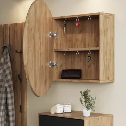 Badspiegelschrank Loki Goldkraft Eiche 70 x 70 cm mit 2 Fächern Vicco