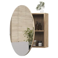 Badspiegelschrank Loki Goldkraft Eiche 70 x 70 cm mit 2 Fächern Vicco