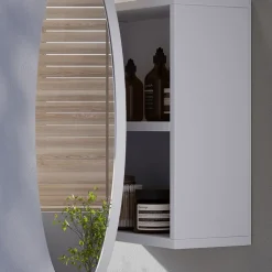 Badspiegelschrank Loki Weiß 70 x 70 cm mit 2 Fächern Vicco