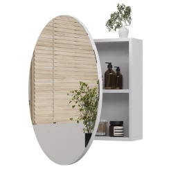 Badspiegelschrank Loki Weiß 70 x 70 cm mit 2 Fächern Vicco