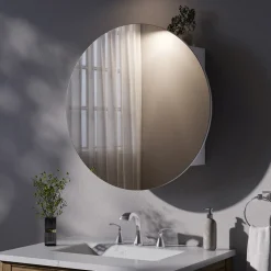 Badspiegelschrank Loki Weiß 70 x 70 cm mit 2 Fächern Vicco