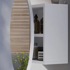 Badspiegelschrank Loki Weiß 50 x 50 cm mit 2 Fächern Vicco