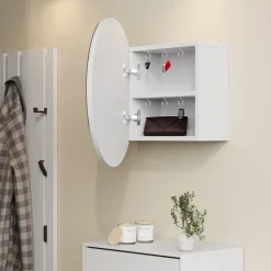 Badspiegelschrank Loki Weiß 50 x 50 cm mit 2 Fächern Vicco