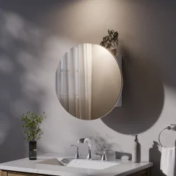 Badspiegelschrank Loki Weiß 50 x 50 cm mit 2 Fächern Vicco