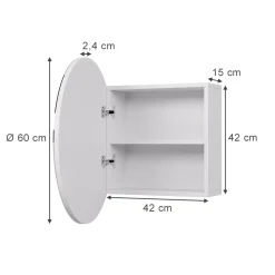 Badspiegelschrank Loki Weiß 60 x 60 cm mit 2 Fächern Vicco