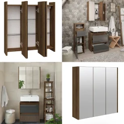 Badspiegelschrank Majest Anthrazit Hochglanz 67.4 x 68 cm Vicco