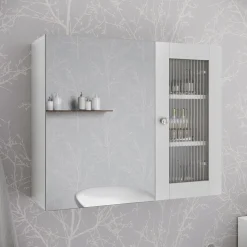 Badspiegelschrank Malte Weiß 60 x 50 cm mit Spiegel Vicco