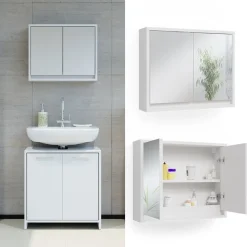 Badspiegelschrank Mila Weiß 55 x 45 cm Vicco