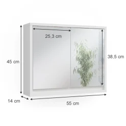 Badspiegelschrank Mila Weiß 55 x 45 cm Vicco
