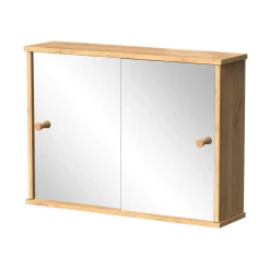 Badspiegelschrank Mireo Bambus 55 x 40 cm mit 2 Schiebetüren Vicco
