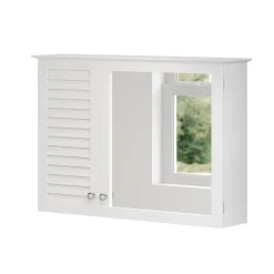 Badspiegelschrank Riad Weiß 68 x 48 cm mit 2 Türen Vicco