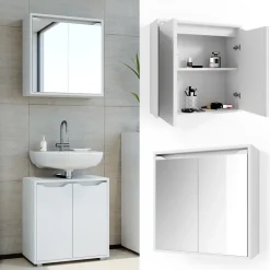 Badspiegelschrank Ruben Weiß 60 x 60 cm Vicco