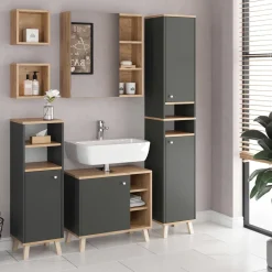 Badspiegelschrank Senyo Anthrazit 62 x 64 cm Vicco