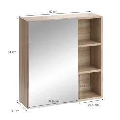 Badspiegelschrank Senyo Sonoma 62 x 64 cm Vicco