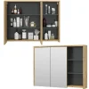 Badspiegelschrank Viola Eiche/Anthrazit 100 x 75 cm Vicco
