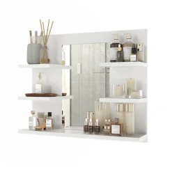 Badspiegelschrank Wilbur Weiß 58.8 x 50 cm mit Regalen Vicco