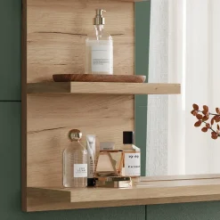 Badspiegelschrank Wilbur Goldkraft Eiche 78 x 50 cm mit Regalen Vicco