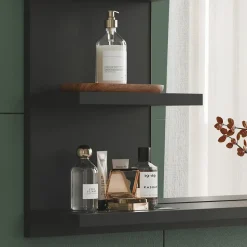 Badspiegelschrank Wilbur Anthrazit 78 x 50 cm mit Regalen Vicco