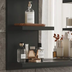 Badspiegelschrank Wilbur Anthrazit 58.8 x 50 cm mit Regalen Vicco