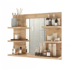 Badspiegelschrank Wilbur Goldkraft Eiche 58.8 x 50 cm mit Regalen Vicco