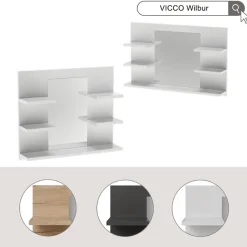 Badspiegelschrank Wilbur Goldkraft Eiche 58.8 x 50 cm mit Regalen Vicco