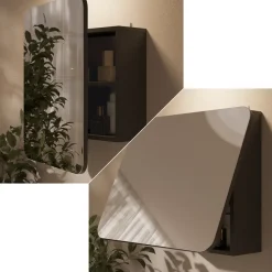 Badspiegelschrank Zino Anthrazit 60 x 50 cm mit Regalen Vicco