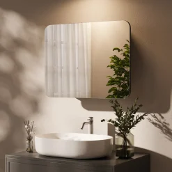 Badspiegelschrank Zino Anthrazit 65 x 50 cm mit Regalen Vicco