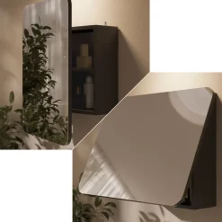 Badspiegelschrank Zino Anthrazit 65 x 50 cm mit Regalen Vicco