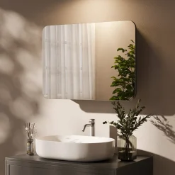 Badspiegelschrank Zino Anthrazit 70 x 50 cm mit Regalen Vicco