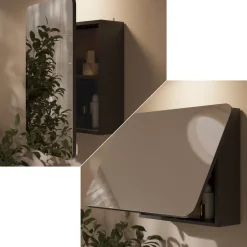 Badspiegelschrank Zino Anthrazit 70 x 50 cm mit Regalen Vicco