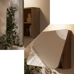 Badspiegelschrank Zino Goldkraft Eiche 60 x 50 cm mit Regalen Vicco