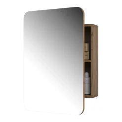 Badspiegelschrank Zino Goldkraft Eiche 70 x 50 cm mit Regalen Vicco