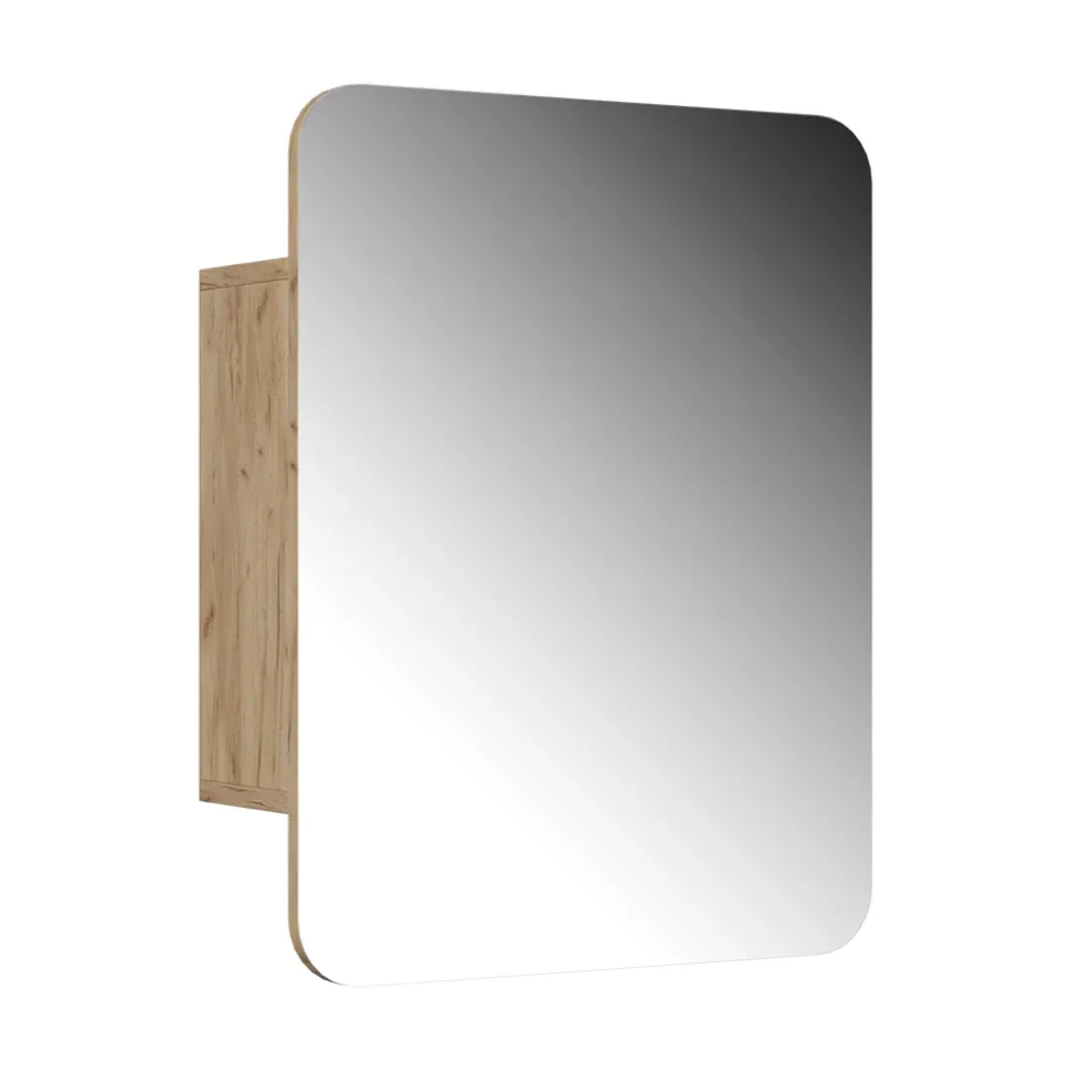 Badspiegelschrank Zino Goldkraft Eiche 65 x 50 cm mit Regalen Vicco